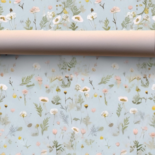 a close up of a roll of paper with a flower pattern generative ai
