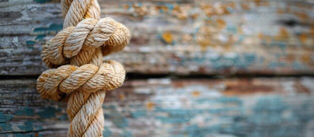 Close Up of Rope on Wooden Wall