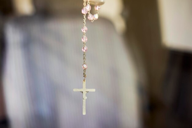 Close-up of rosary beads