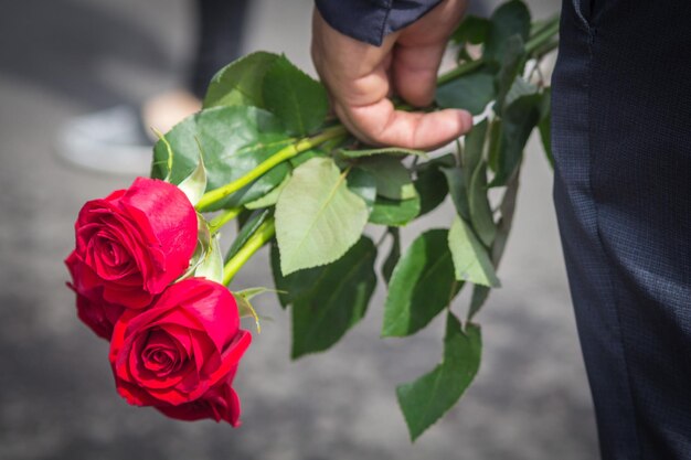 Foto close-up di un bouquet di rose