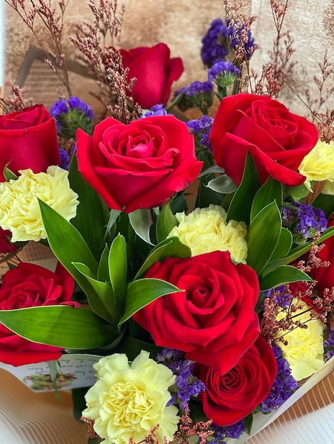 Photo close-up of rose bouquet