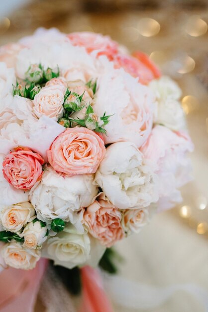 Foto close-up di un bouquet di rose