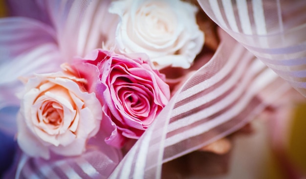 Photo close-up of rose bouquet