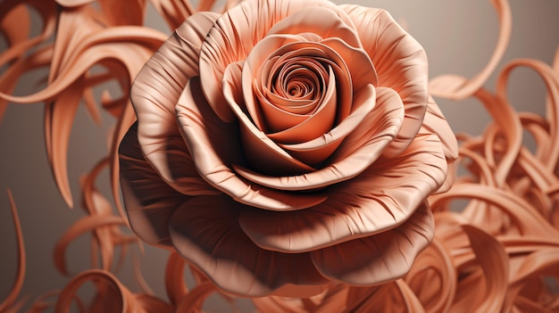 A close up of a rose made by the artist.