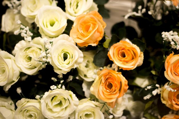 Close-up of roses on bouquet