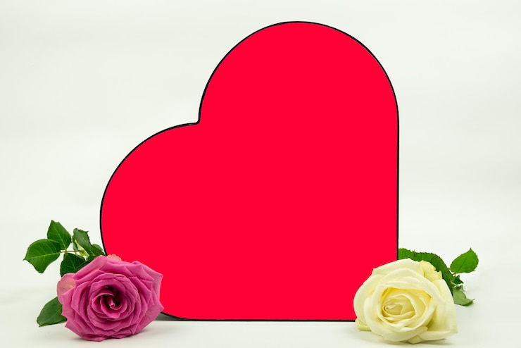 फोटो close-up of roses with heart shape against white background