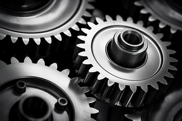 close up of rotating gears