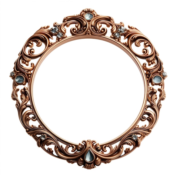 a close up of a round mirror with a decorative design generativ ai