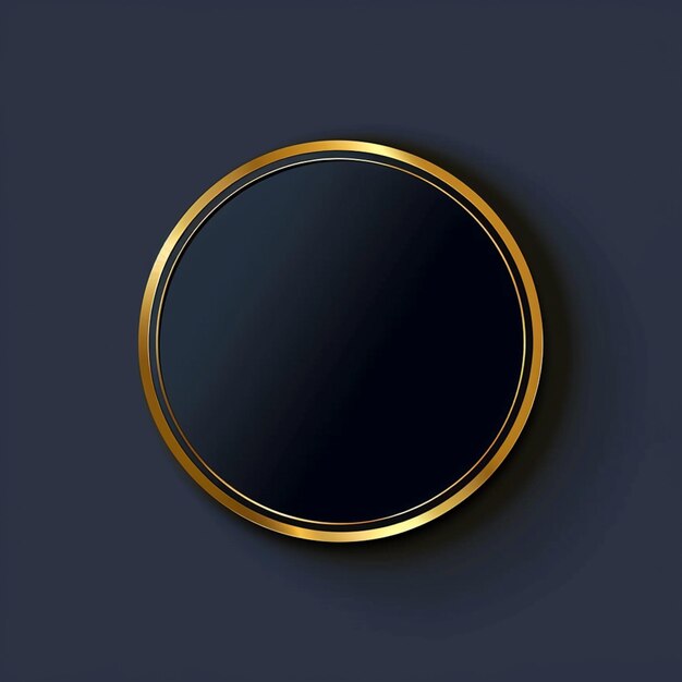 Photo a close up of a round mirror with a gold frame generative ai