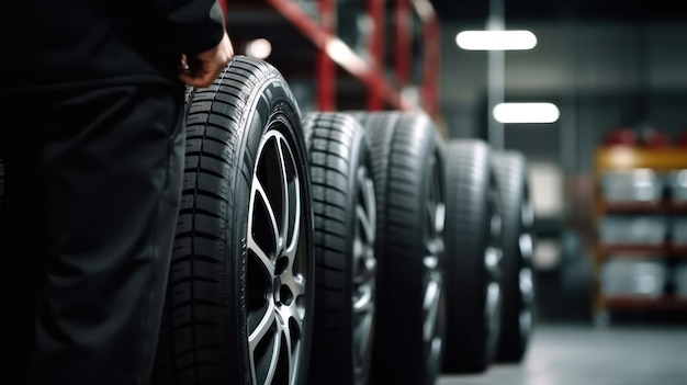 close up of a row of cars in garage