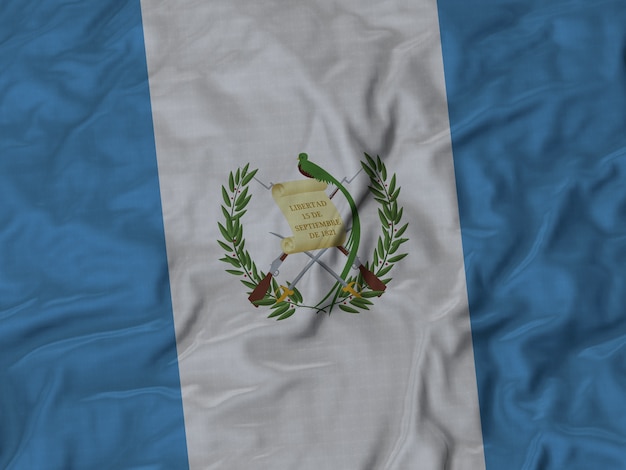 Photo close up of ruffled guatemala flag