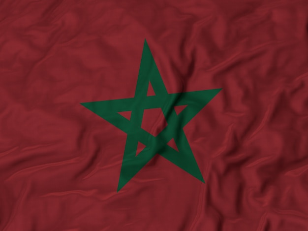 Photo close up of ruffled morocco flag