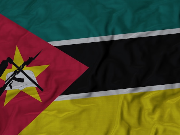 Photo close up of ruffled mozambique flag