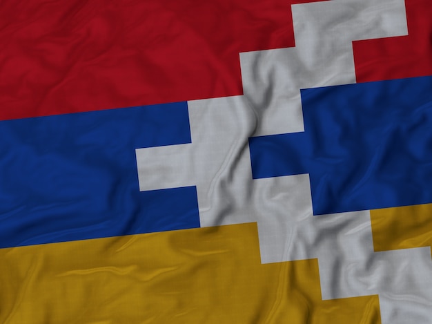 Photo close up of ruffled nagorno-karabakh flag