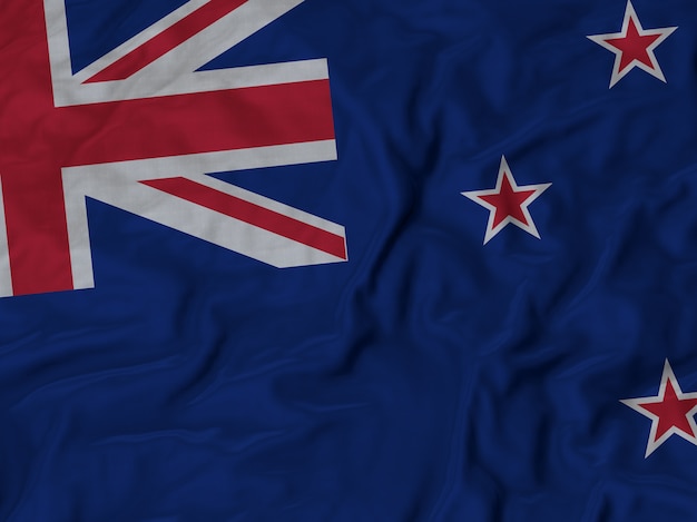 Close up of ruffled new zealand flag