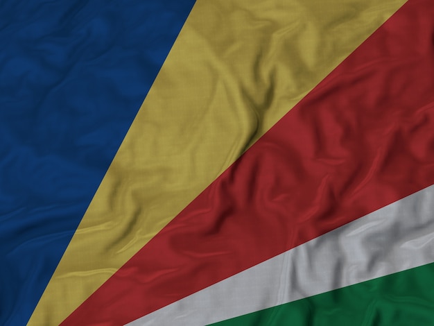 Close up of Ruffled Seychelles flag