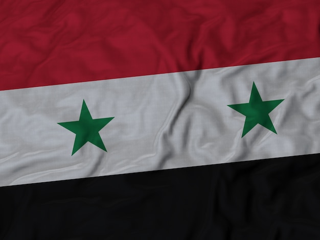 Close up of Ruffled Syria flag