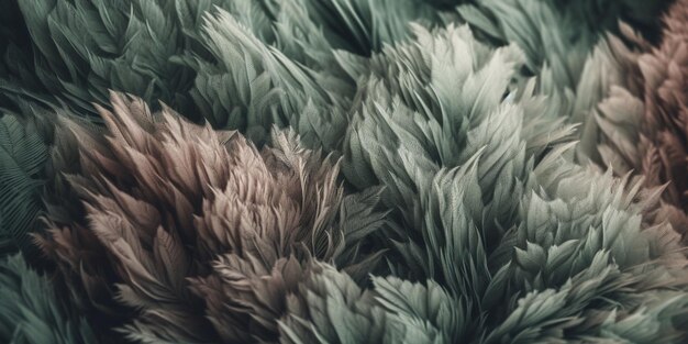 A close up of a rug with a green and pink rug