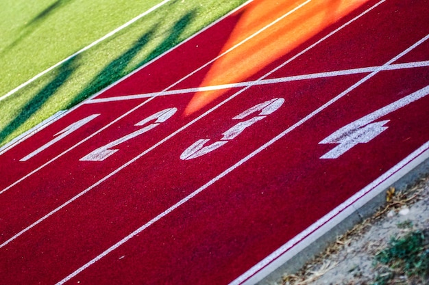 Foto prossimo piano della pista di corsa