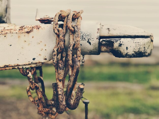 Photo close-up of rusty chain