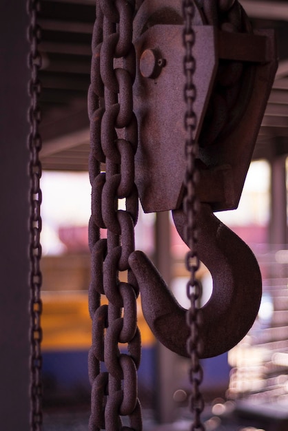 Photo close-up of rusty chain