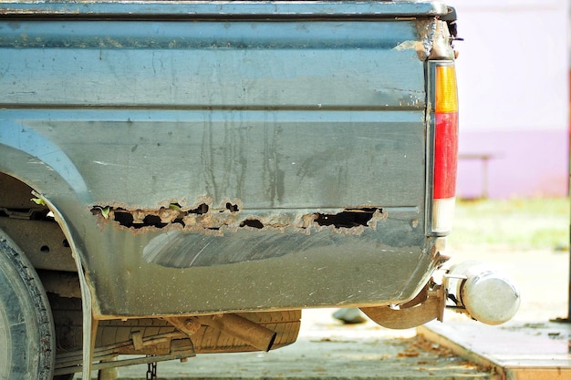 Photo close-up of rusty machine part