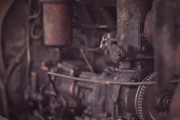 Photo close-up of rusty machine part