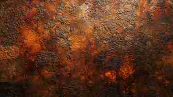 Photo a close up of a rusty metal surface with a rough texture the metal is a deep orange color with some areas of black and brown