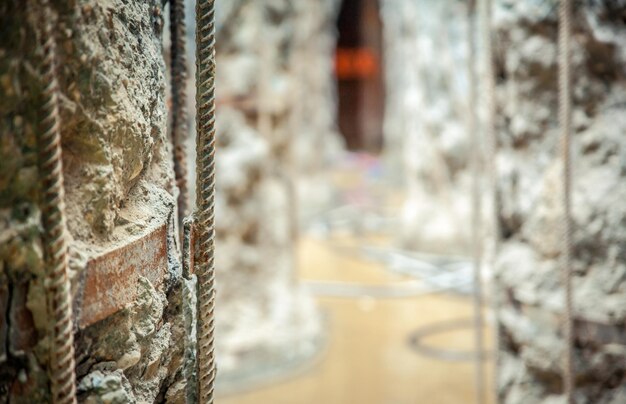 Photo close-up of rusty metal on wall