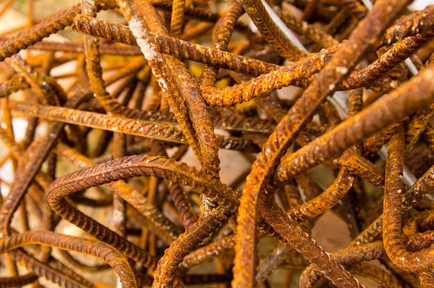 Close-up of rusty metallic rod