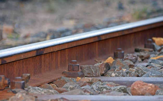 Close up of a rusty Railway Track 