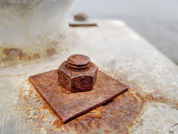 Close-up Rusty Steel bout moer en wasmachine