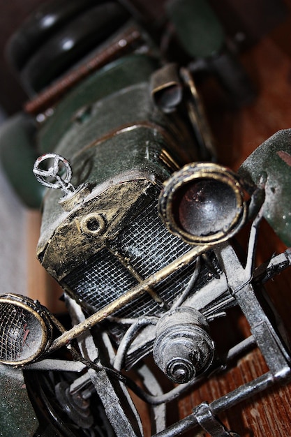 close-up of rusty vintage car