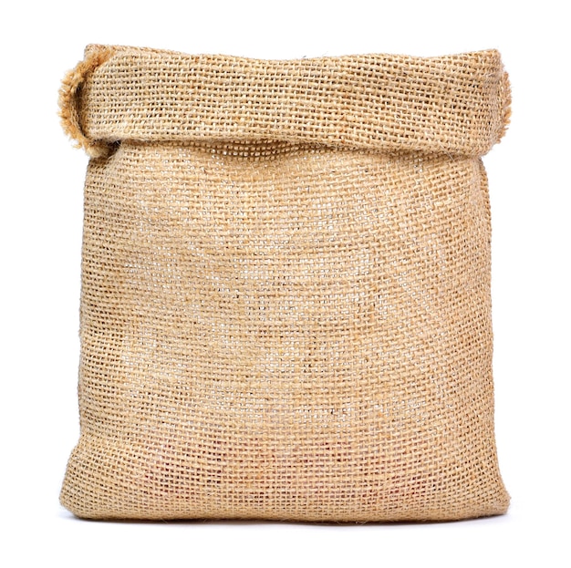 Photo close-up of sack against white background