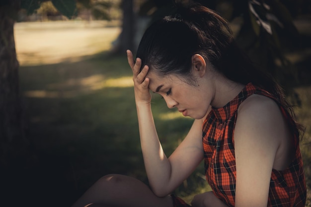 Photo close up sad beautiful asian woman from unrequire loveshe think so much about boyfriendlife without lovesad woman heartbreak concept