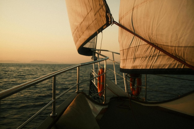 Photo close up of sailboat sails photo