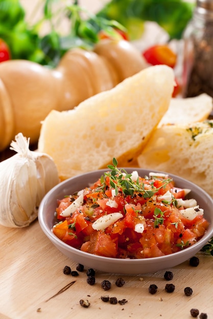 close-up of salad in bowl on table
