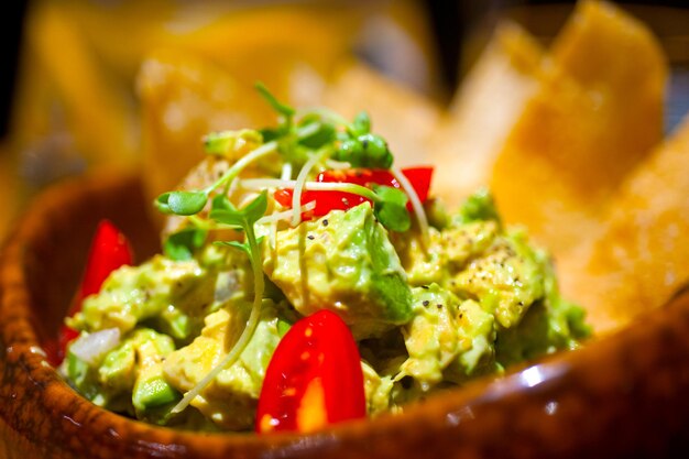 Photo close-up of salad served in plate