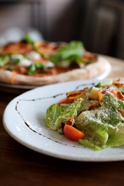 Close-up of salad served in plate