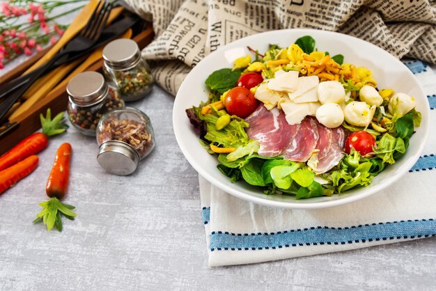 Close-up of salad served in plate