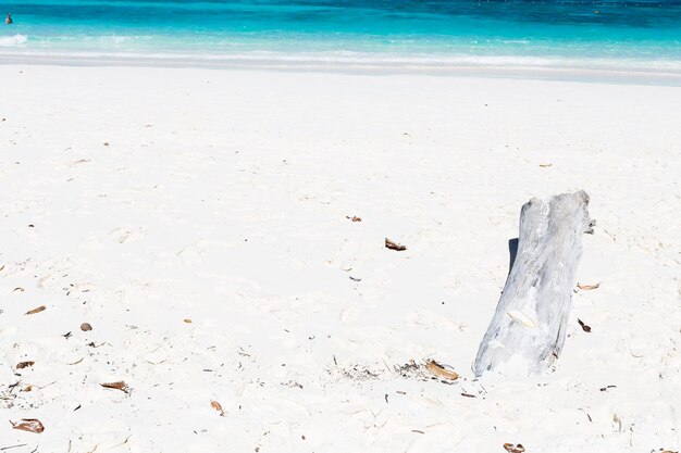 Foto prossimo piano della sabbia sulla spiaggia