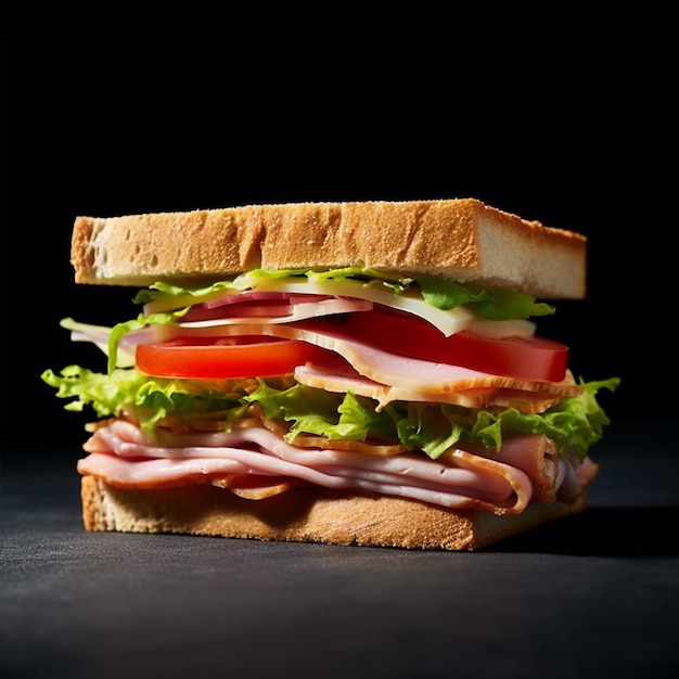Близкий взгляд на сэндвич с мясом
