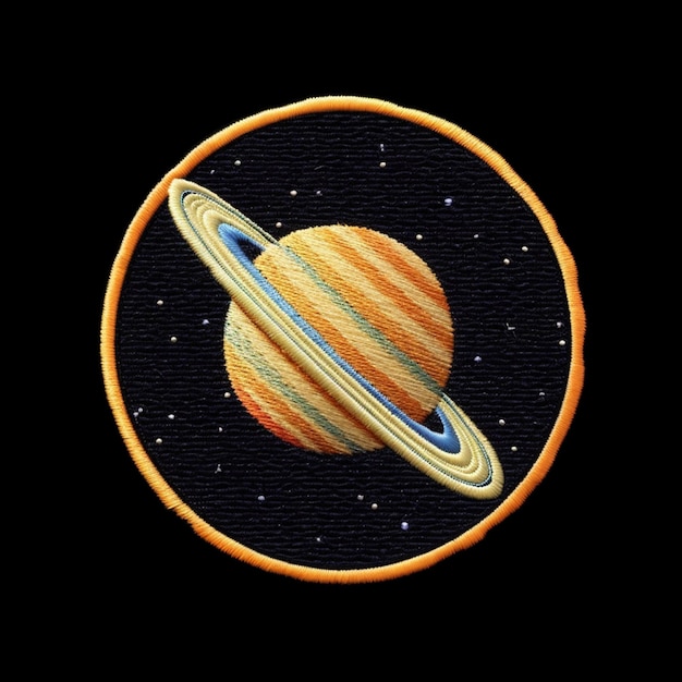 a close up of a saturn planet with a ring around it generative ai