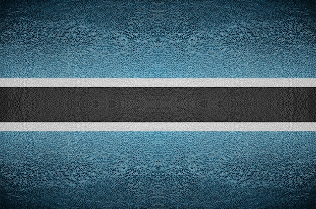 Close-up scherm Botswana vlag concept op PVC-leder voor achtergrond