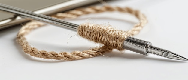 Close Up of Scissors and Rope