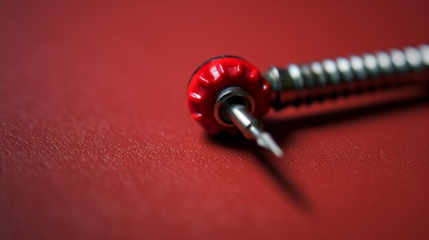 Photo a close up of a screwdriver with a red thread