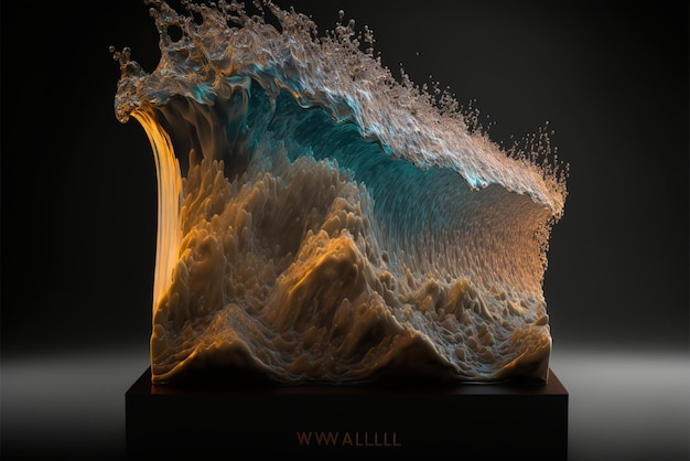 Close up of a sculpture of a wave