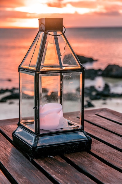 Close-up of sea against sky during sunset