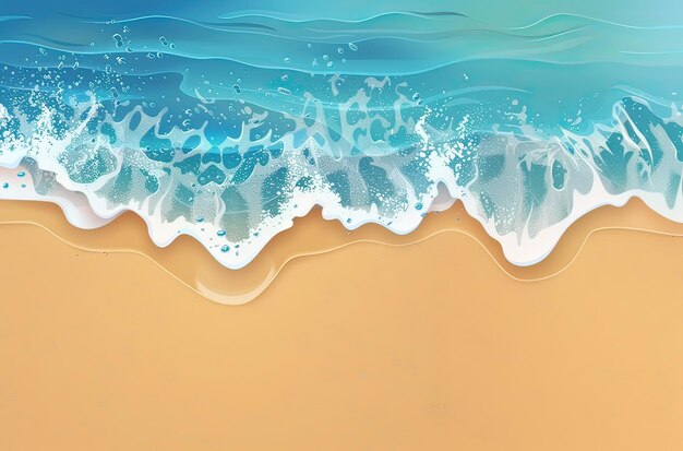 바다와 비어있는 해변의 모래 장면의 클로즈업 생성 AI