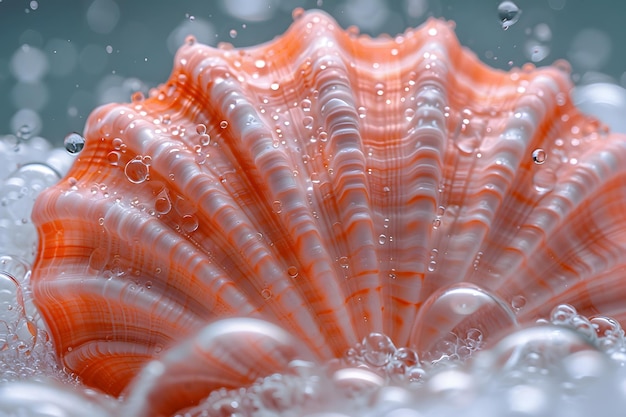 Close Up of a Sea Shell in the Water